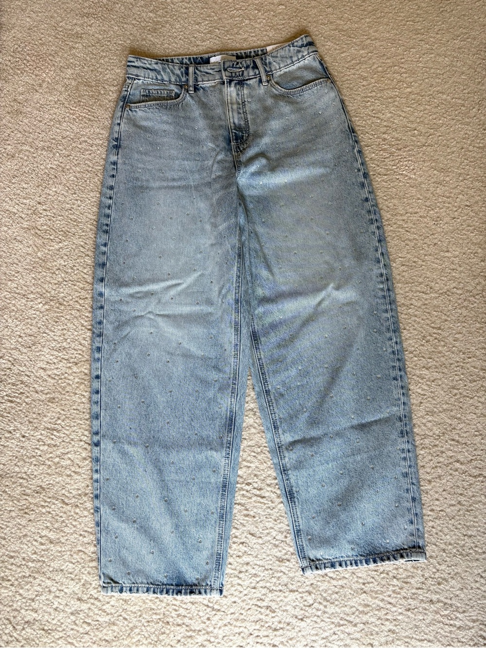 LOFT “The Barrel” jeans with rhinestones